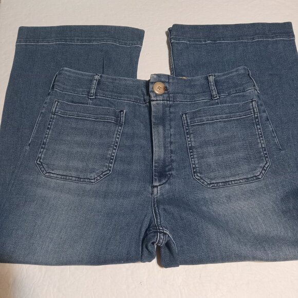 Maeve Women's The Colette Crop High Rise Wide Leg Jeans 32P - Picture 2 of 9